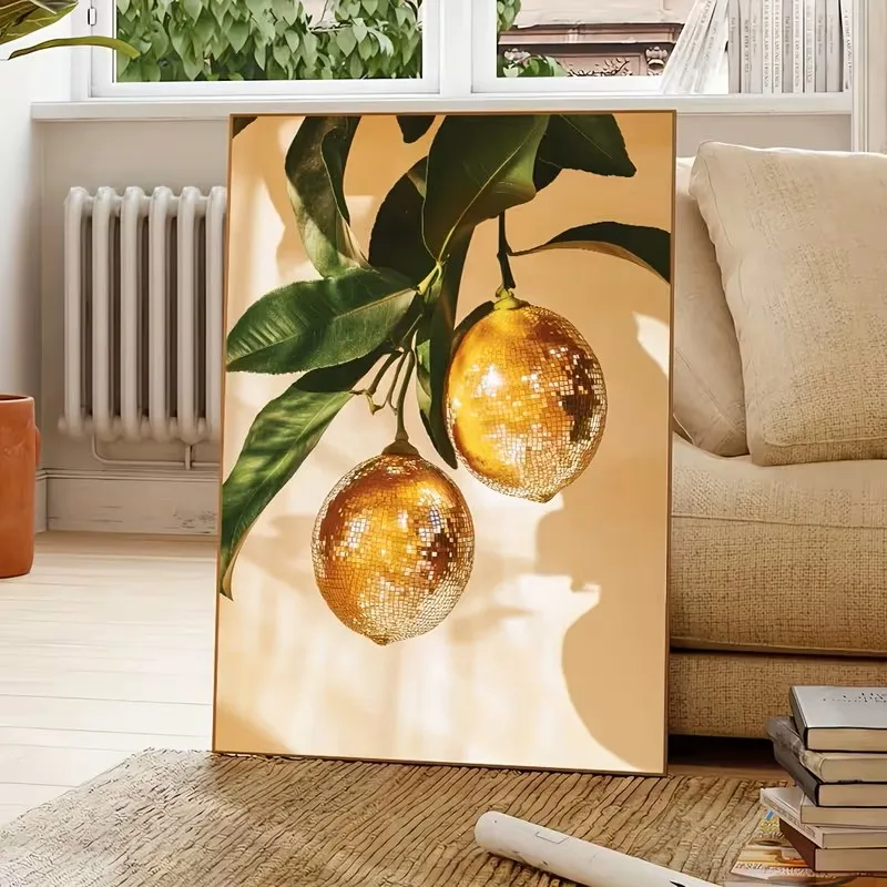 

Disco Ball Lemon Fashion Wall Art Canvas Printing Fun Fruit Home Decoration Modern Living Rooms Bedrooms Kitchens Dining Rooms