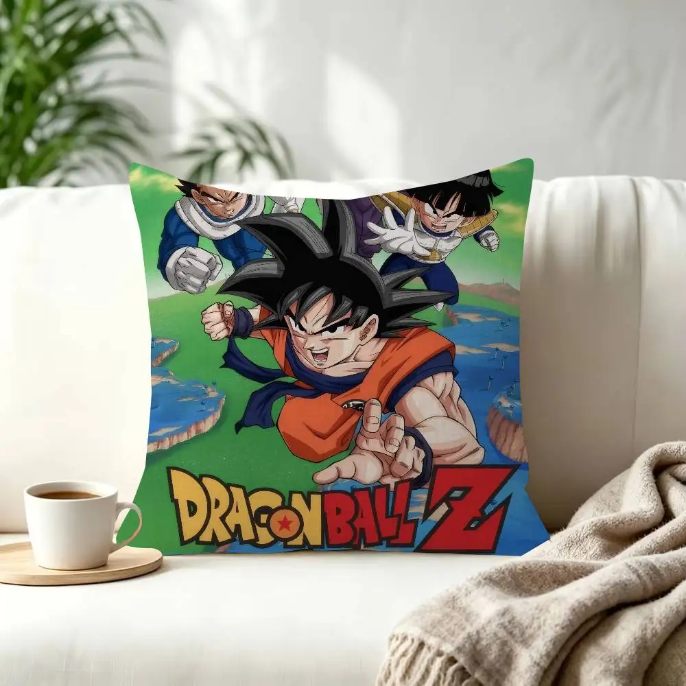 Anime Super Saiyan Goku Dekorativer Kissenbezug, quadratischer Kissenbezug, Heimbüro, dekoratives Kissen, Dragon Ball Cover – Detail 14