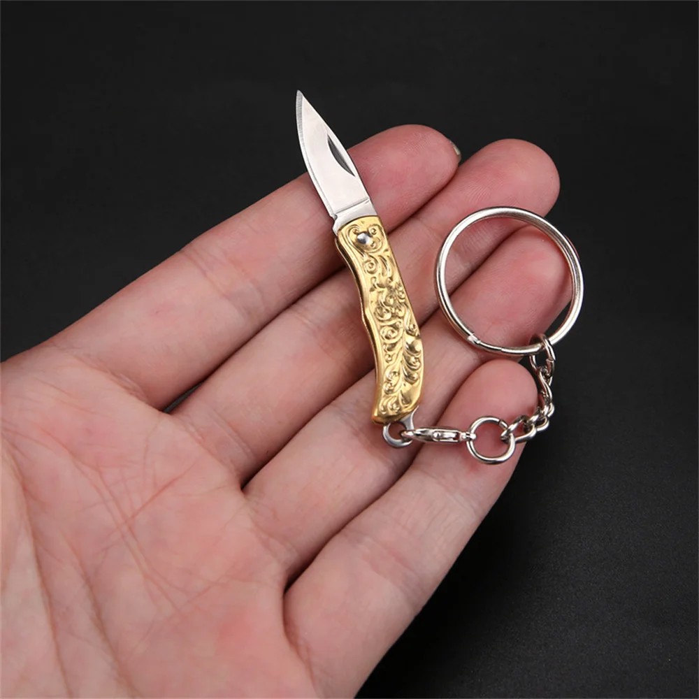 الفولاذ المقاوم للصدأ سكين قلادة جيب الحجم المفاتيح سكّين متعدّد الاستخدامات سكين جيب صغير المدمجة المحمولة القاطع أداة ل ساعي #1
