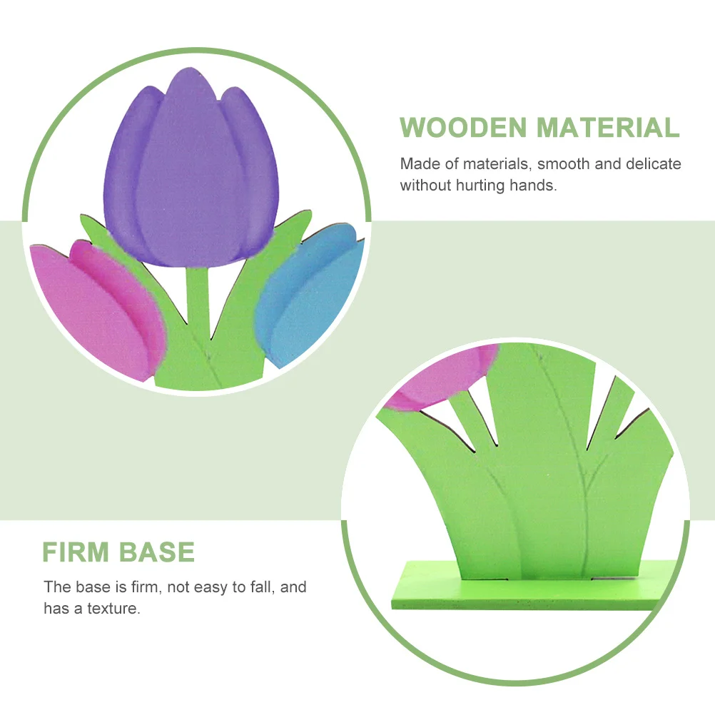 

Easter Tabletop Decor Wooden Blooms Premium Craftsmanship Cheerful Colors Perfect Holiday Home Ornament Decoration