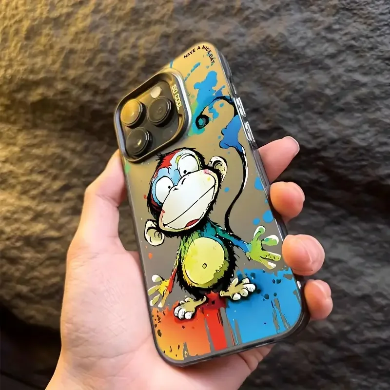 High quality fashionable cute monkey doodle IMD phone case for iPhone 11 13 14 15 Pro Max 12 Mini 78 Plus XS XR SE