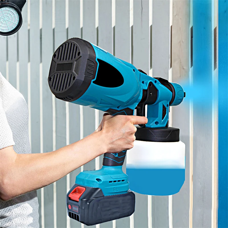 Electric Spray Gun 800ML High Power Cordless Handheld Electric Paint Sprayer Home DIY Easy Spraying For Makita 18V Battery