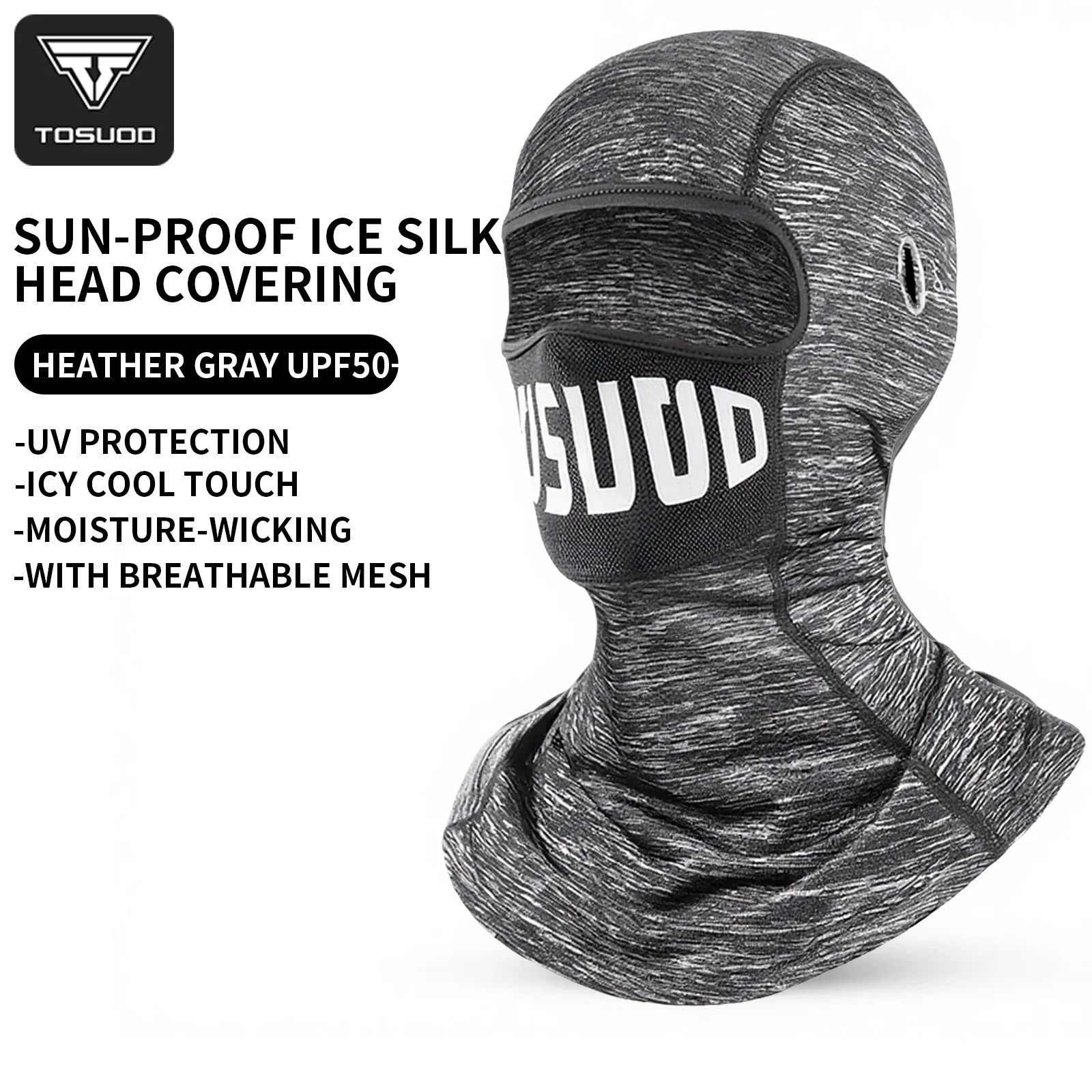 TOSUOD Balaclava Sommer UV-Schutz mit Brillenloch Atmungsaktive Schnelltrocknende Fahrrad-Kopfbedeckung Motorrad-Maske