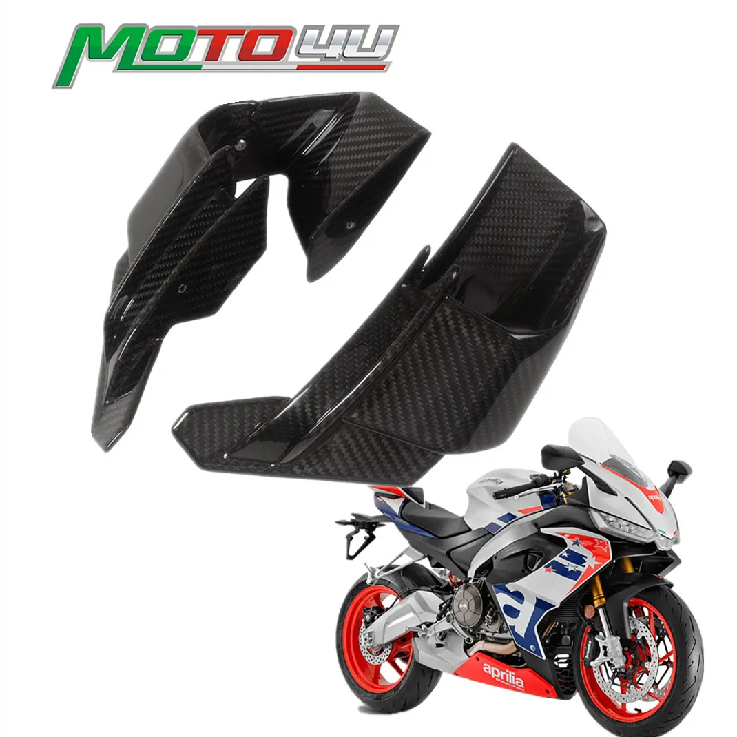 For Aprilia RS660 RS 660 2021 2022 2023 1Pair Front Beak Cover Carbon Fiber Wind Lip Cover Cone Aerodynamics Fairing Winglets