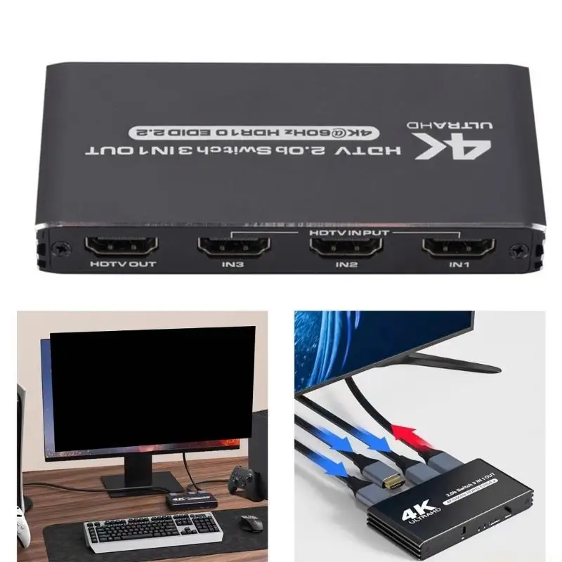 

E56B 3 Port High Definition Switches 3x1 1080P SwitcherSelector 3 in 1 out Adapters