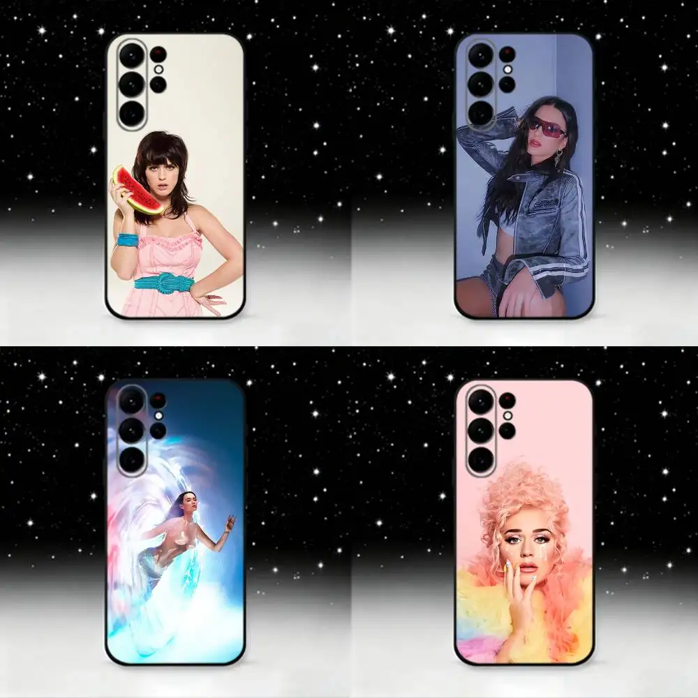 

K-Katy P-Perry Singer Phone Case For Samsung S25,S24 Ultra,S20,S30 plus,S22 plus,S23,S30 Ultra 5G Silicone Black Shell