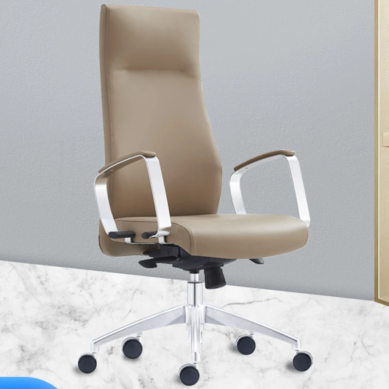 High Office Chair Handle Leisure Headrest Swivel Neckrest Upholstery Backrest Raise Chairs Designer Sandalye Floor Furniture