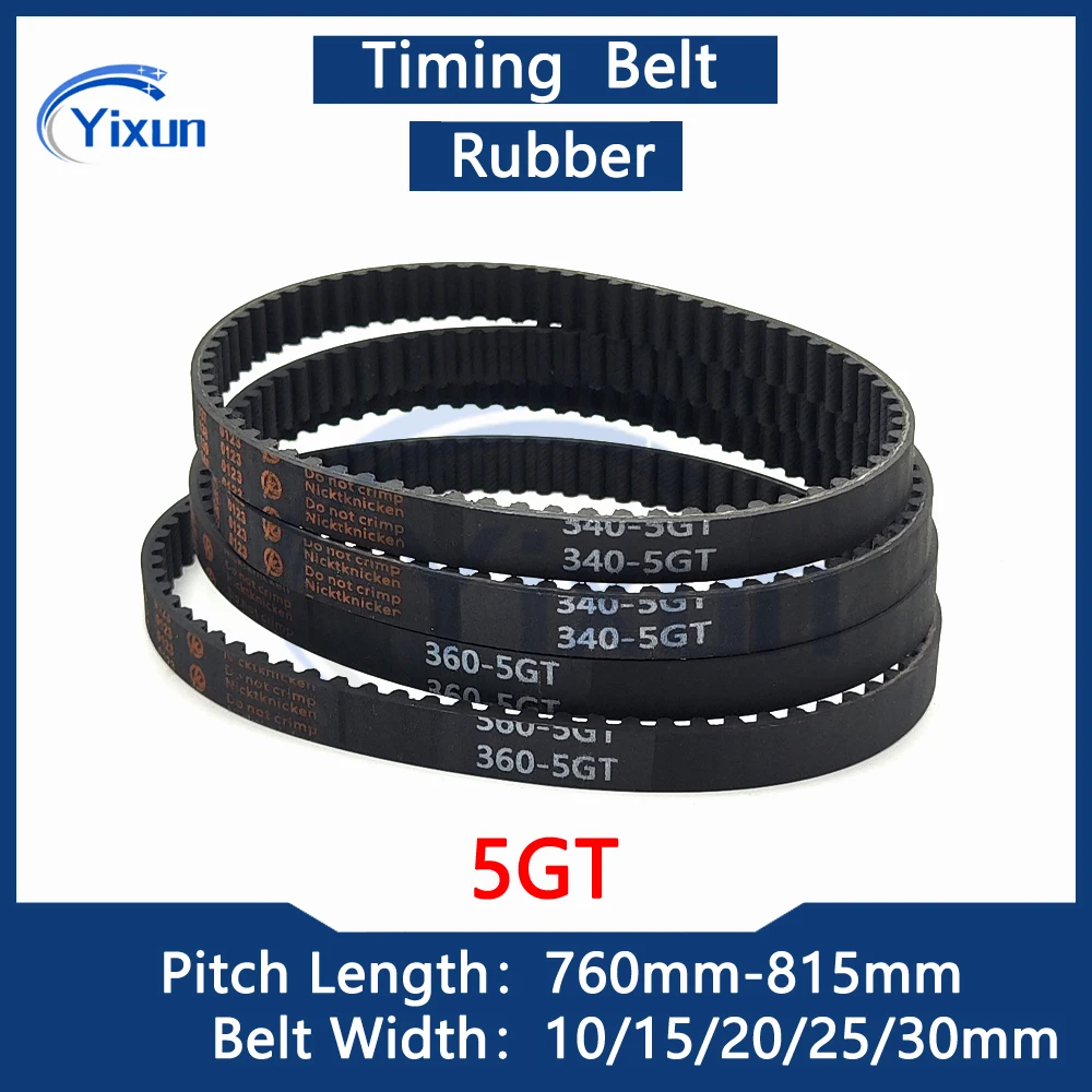 

5GT Rubber Timing Belt Length 760 765 770 775 780 785 790 795 800 805 810 815mm Width 10/15/20/25/30mm Synchronous Drive Belt