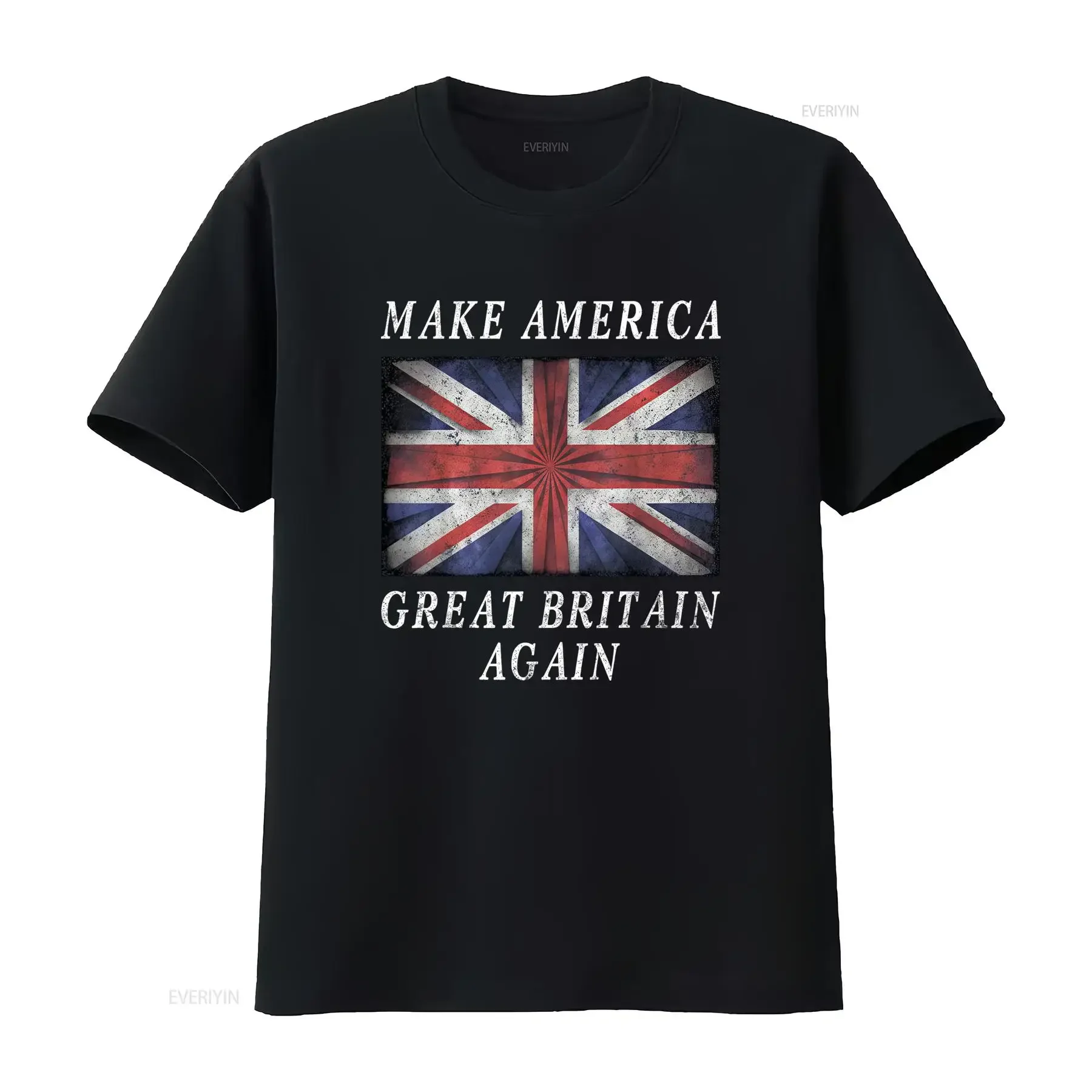 Make America Great Britain Again T Shirt Funny 4th Of July Patriotic Design vintage Washed Top For Everyday Wear Breathable