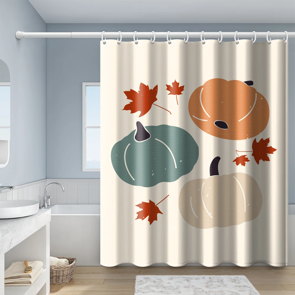 Abstract Art Boho Shower Curtain Waterproof Polyester Simple Fresh Morandi Color Block Bathroom Curtain With Hook