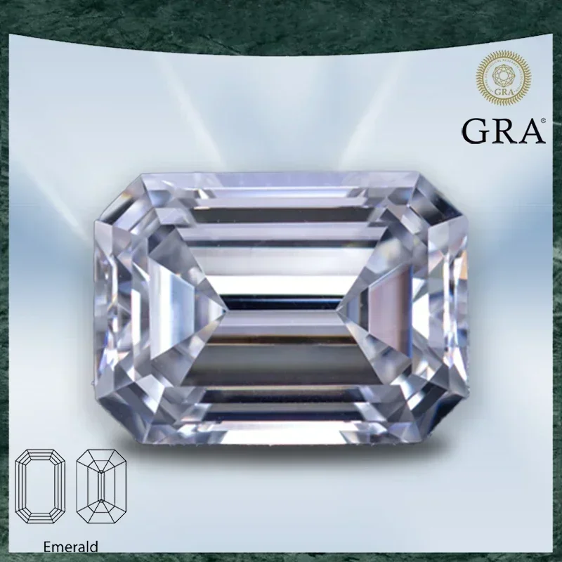 

Moissanite Stone Emerald Cut D Color VVS1 with GRA Certificate for Gemstone Charms Top Advanced Jewelry Making Materials