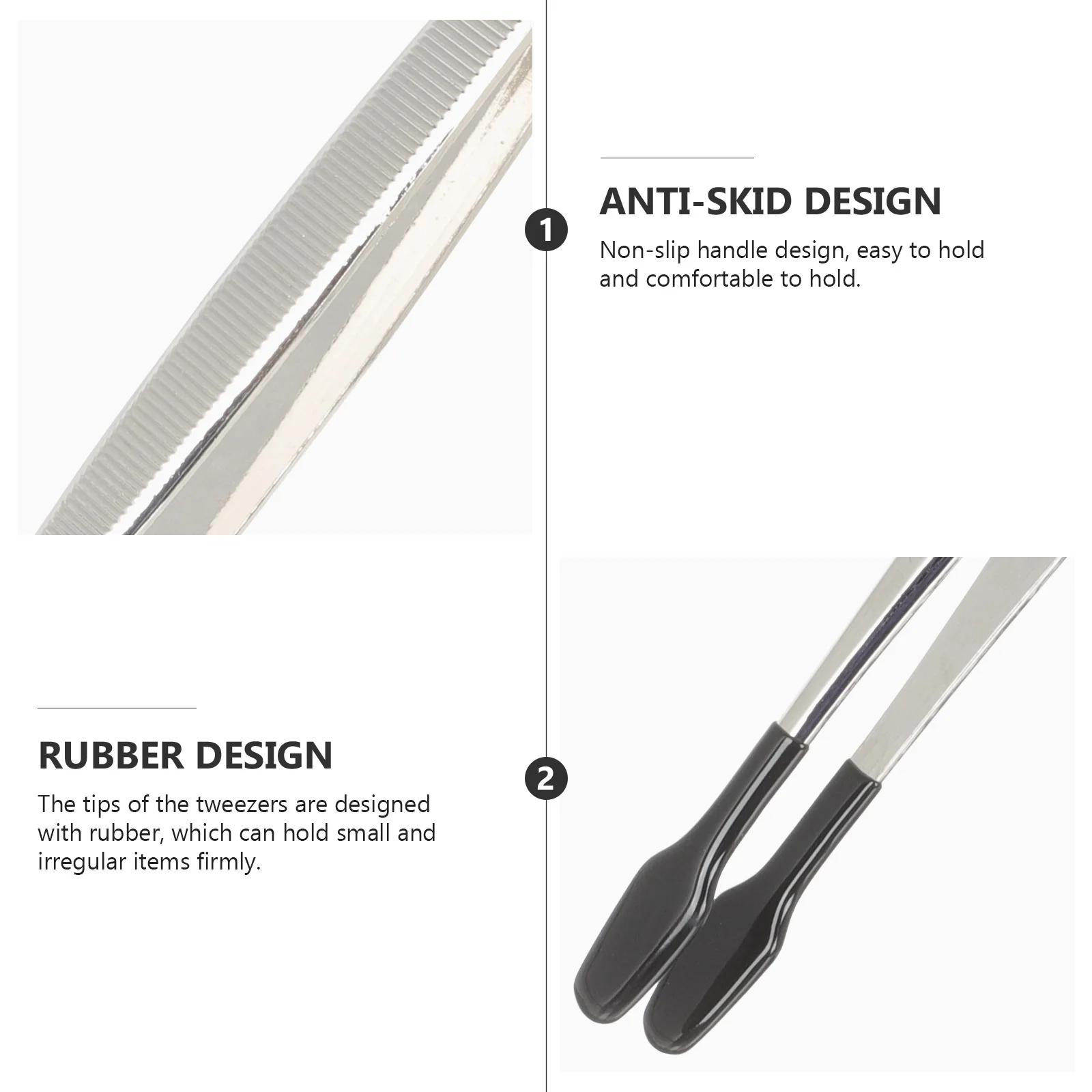 

Rubber Coated Tweezers 15cm Stainless Steel Flat Tip Craft Tweezers for Jewelry Stamps Coins Industrial Hand Tools