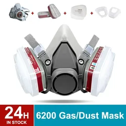 6200 Respiratore Maschera antigas Set Veicolo Pittura Cartuccia spray Scatola 6001/6002 Vapori acidi orgainc 5N11 Filtri Mining a prova di polvere