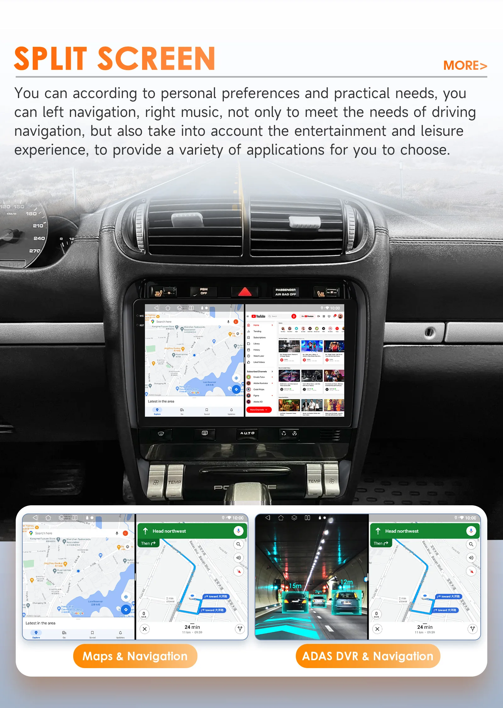 Hizpo Android 14 Auto Radio For Porsche Cayenne 1 2002-2010 4G Car Multimedia GPS 2din Stereo AI Voice Wireless CarPlay 360 CAM