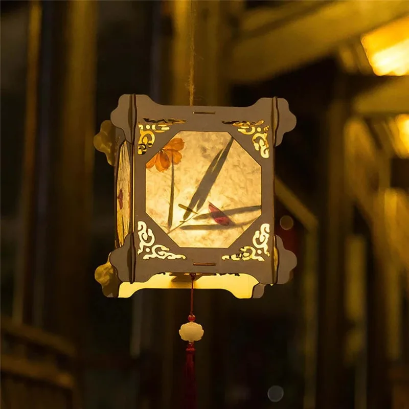 DIY Chinese Lantern Palace Vintage Style Portable Blossom Flower Light Lamp Party Glowing Lanterns For Mid-Autumn Festival Gift