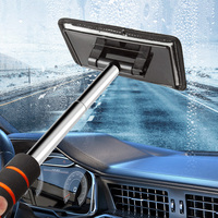 Car Windshield Cleaning Brush Window Glass Clean Wiper Scalable Long Handle Scratch-Free Soft Wash Cloth Washing Tool
