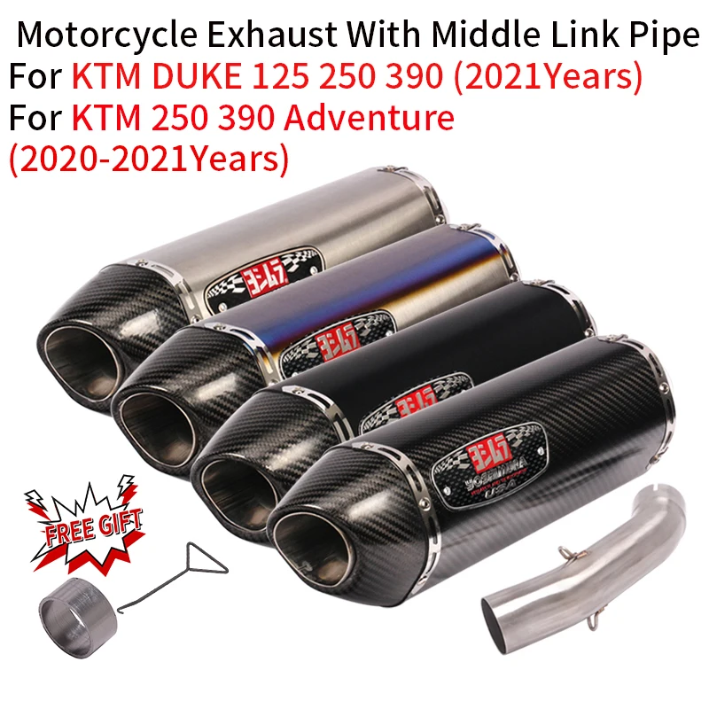 

Motorcycle Yoshimura Exhaust System Modify Muffler Middle link Pipe DB Killer For KTM DUKE 125 250 390 ADV Adventure 2020 2021