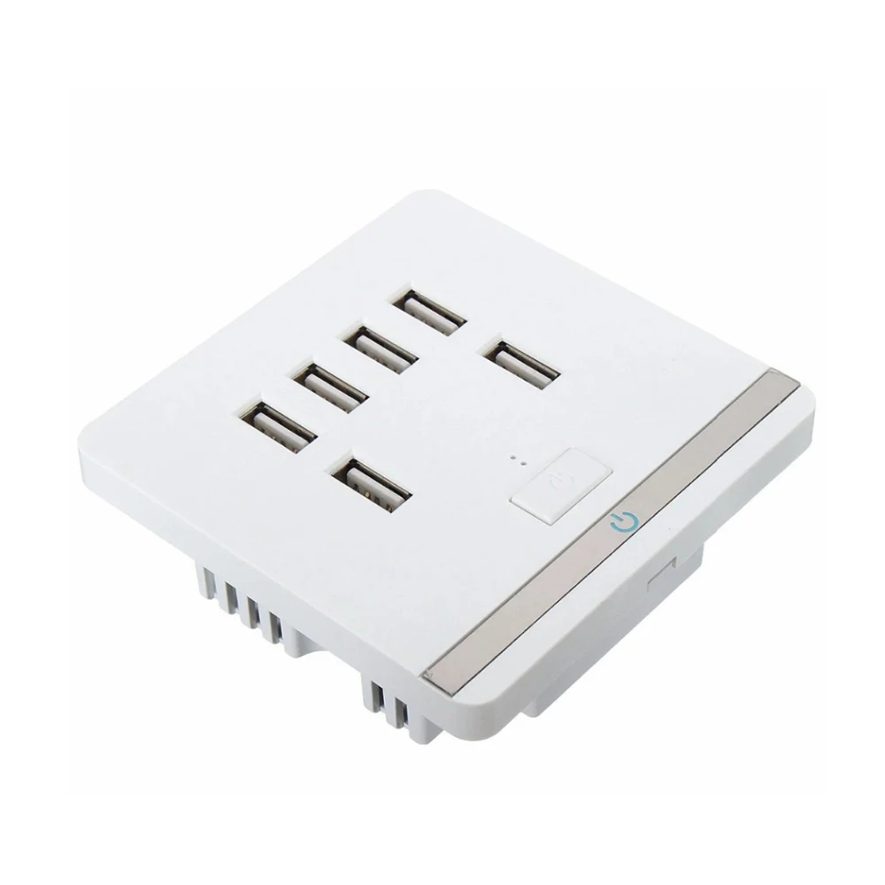 OIIRGO-6 منفذ USB مقبس الحائط محول الطاقة الجدار شاحن الهاتف المحمول محول مأخذ التوصيل لوحة مقابس الطاقة ديكور المنزل
