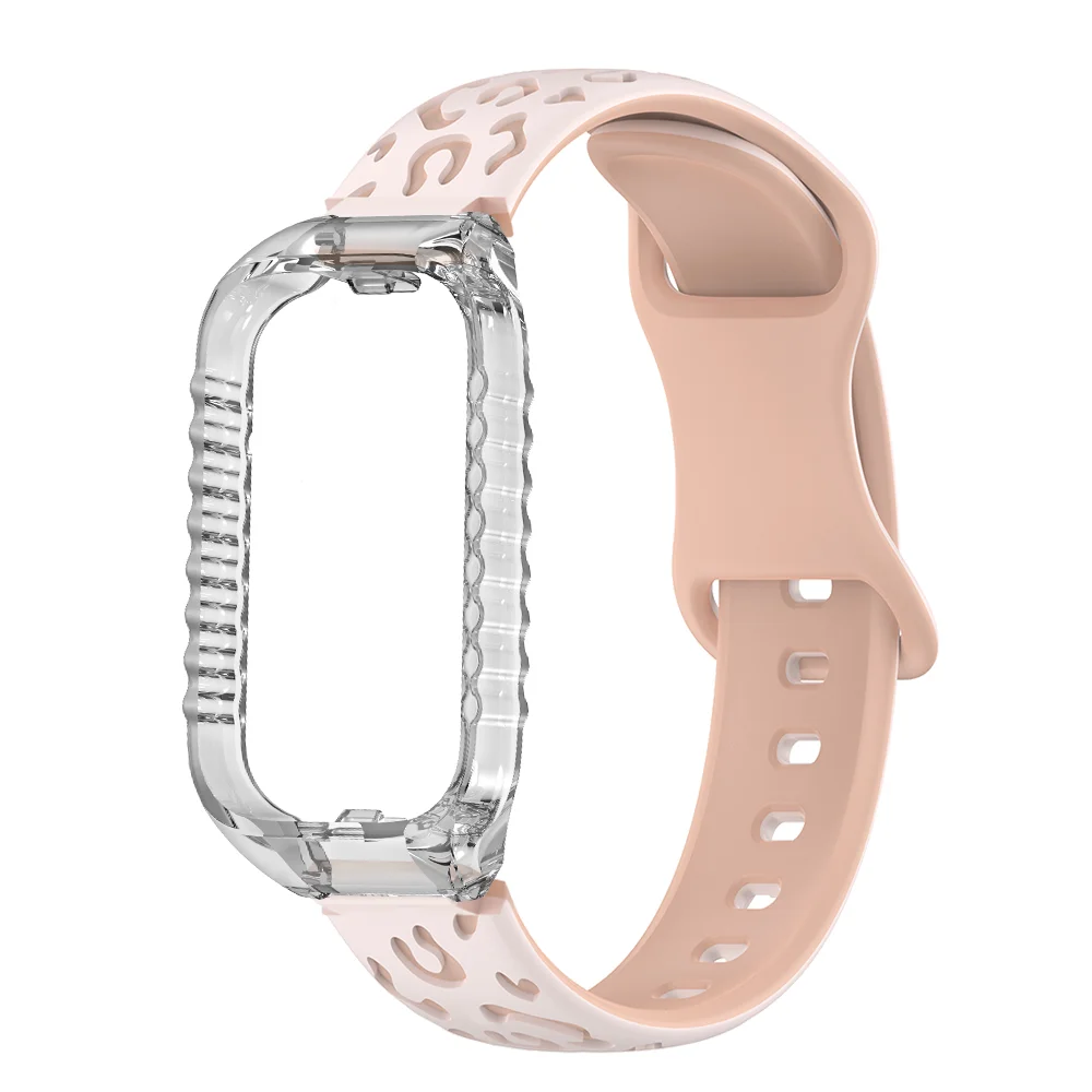 

Leopard Print Strap + Protective Case For Redmi Band 2 Quick Release Sweat-proof Silicone Sport Smart Watchband For Redmi Band 2
