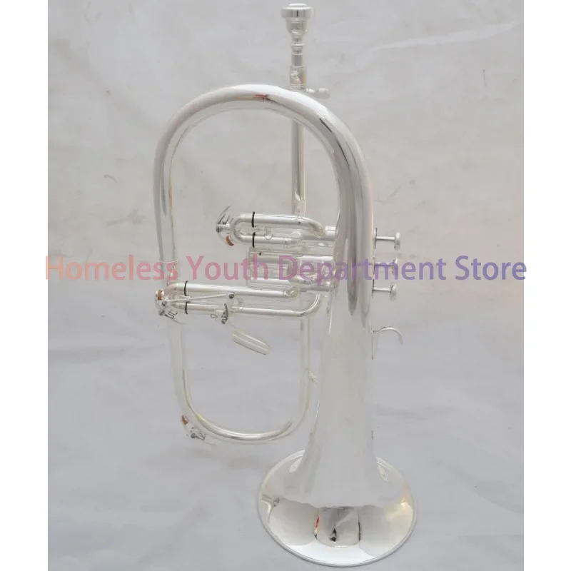 Music Chic Club Professional Flugelhorn 183S Silver Plated Case Professional Flugelhorn bb Yellow Bronze Bells