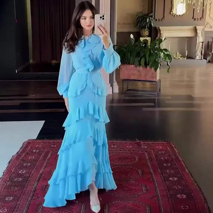 Sukienka damska Ele Long Sve, modna, podkreślająca talię, idealna na przyjęcia, wesela, rocznice i inne uroczystości.