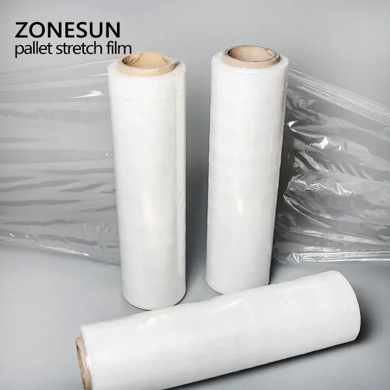 ZONESUN Micron Stretch Wrap, ฟิล์มยืดพลาสติก, โรงงานหดพาเลทมือสีดํา