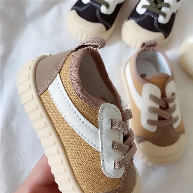 Baby Canvas Shoes Girls Fashion Shoes Breathable Soft Botton Non-Slip Boys Sneakers 2023 Kids Casual Walking Shoes 1-6 Year Old