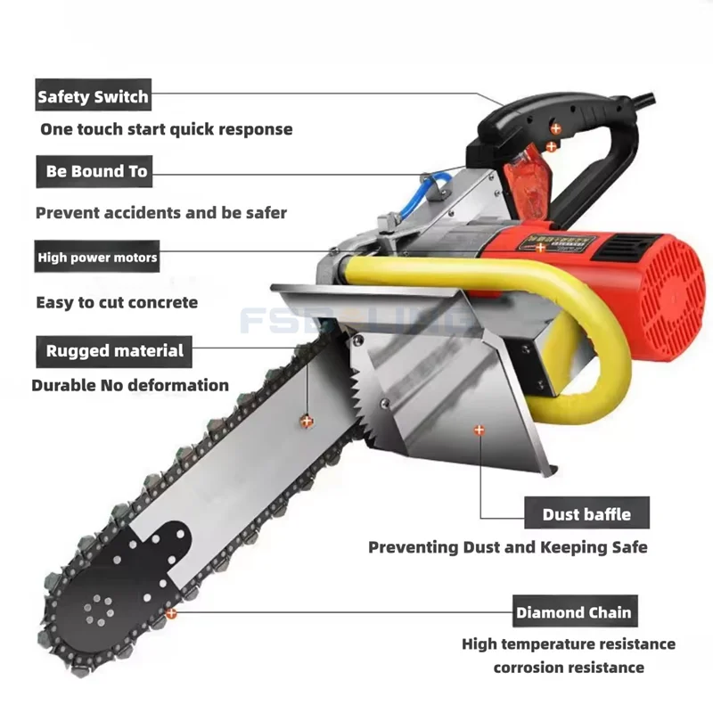 YYHC-Water sprayable multifunctional wall grooving reinforced concrete saw cutter DIY