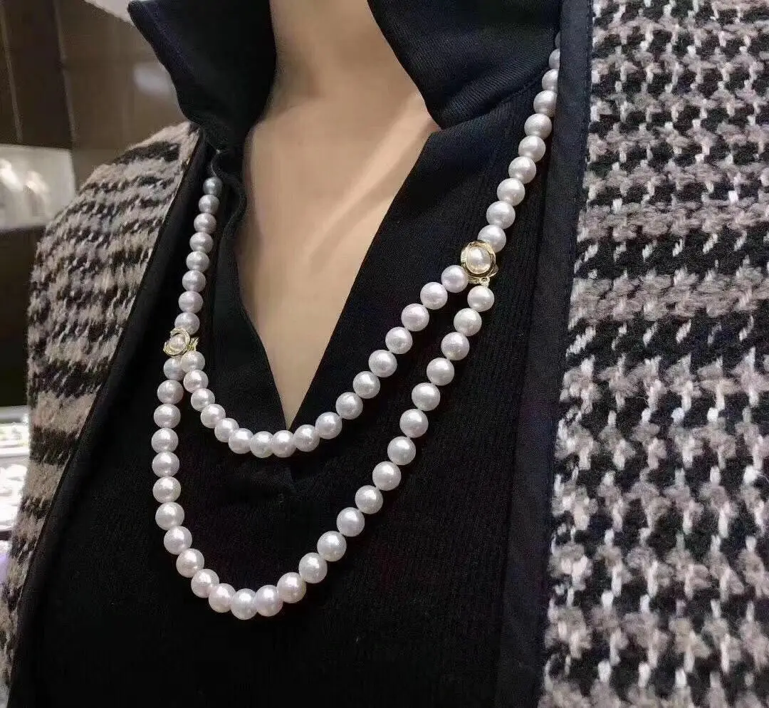 

Gorgeous 8-9mm South Sea White Round Pearl Necklace 38"