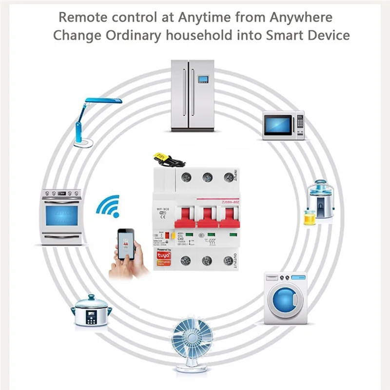 AEF7-1 Stück 80A Wifi Smart Circuit Breaker Automatischer Schalter Überlast-Kurzschlussschutz (4P)