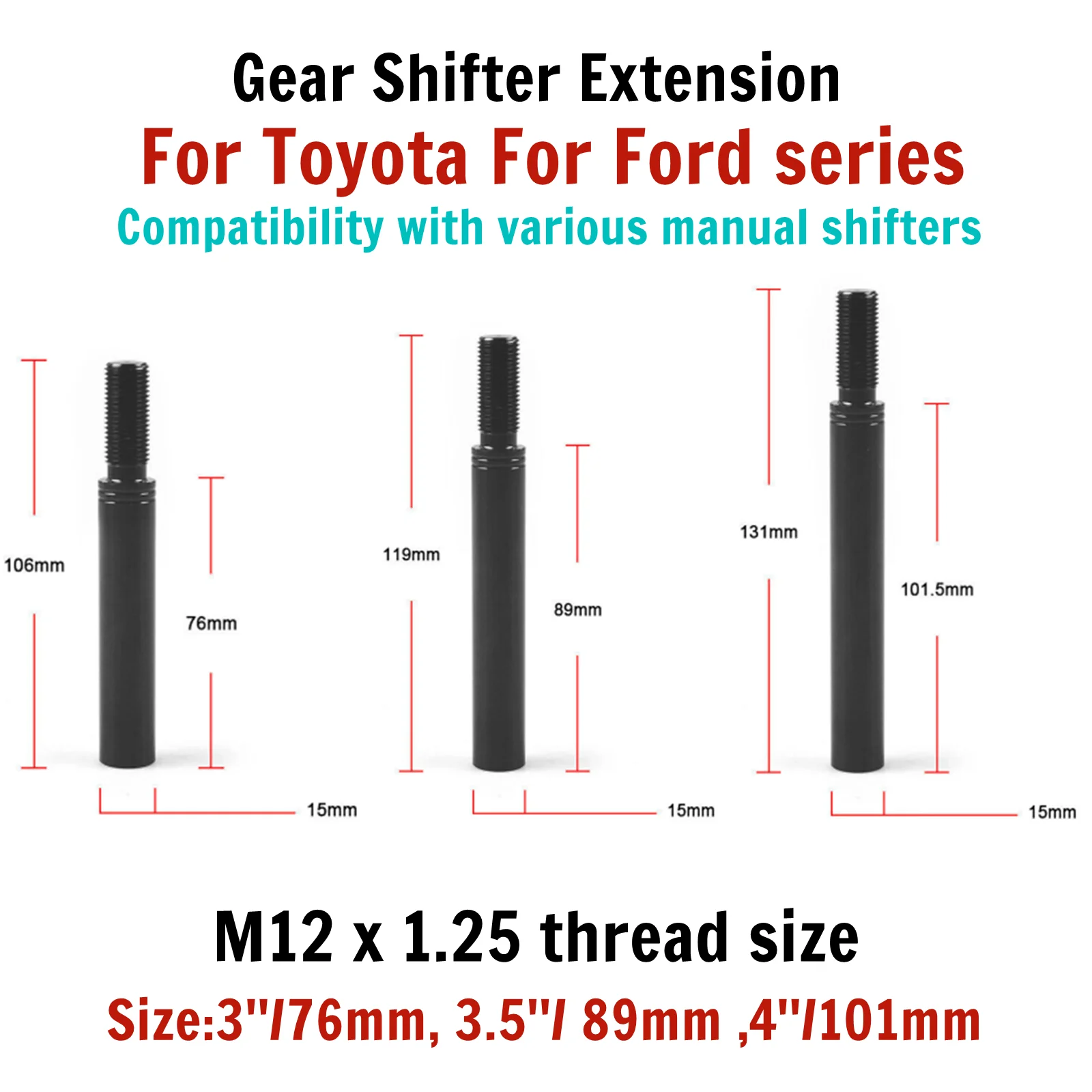 

Part Name Shift Knob Extender Extension Lever Options Easy Installation Onstruction Options Specifications Thread