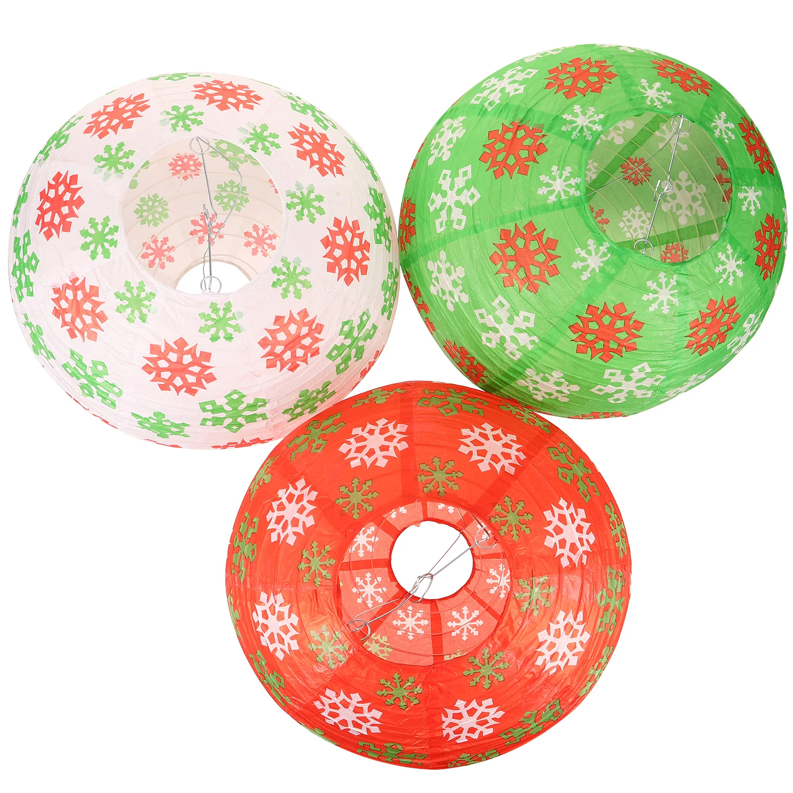 

3 Pcs Christmas Hanging Lantern Snowflake Paper Decoration Lanterns Decorations
