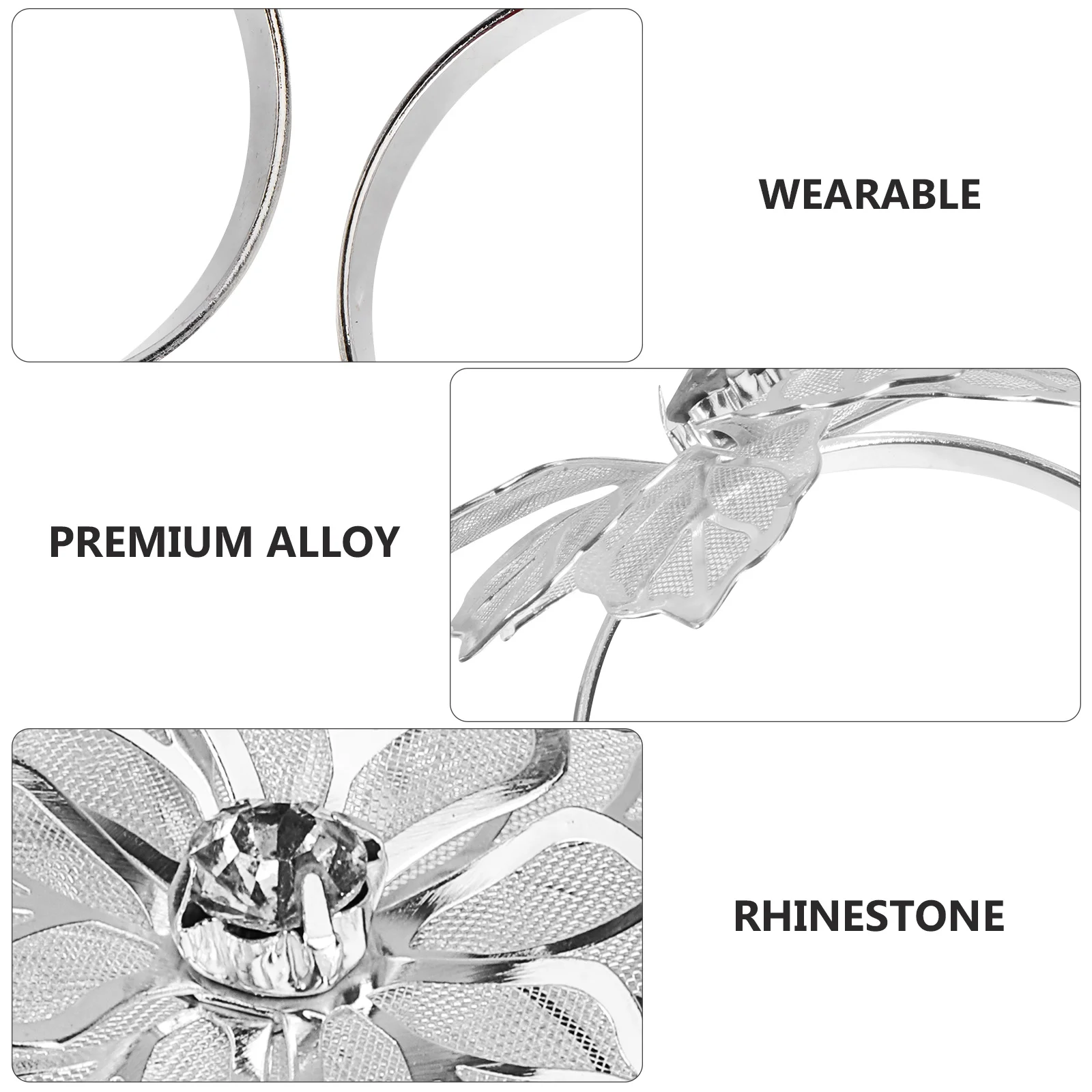 

8Pcs Serviette Buckle Silver Exquisite Workmanship Long Lasting Use Creative Decoration for Wedding Banquet Dinner Party