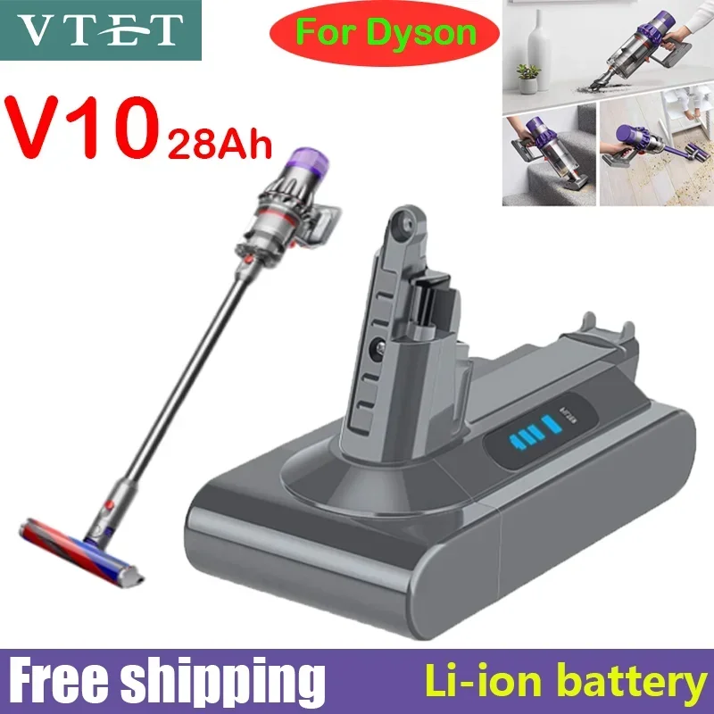 2024 NEW V10 SV12 Rechargeable Battery 25.2V 28000mAh for Dyson V10 Absolute Replaceable Fluffy Cyclone Vacuum Cleaner Battery