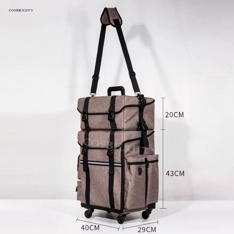 Factory Professional Multi-Storage 2 in 1 Makeup Train Case With Removable Drawers Trolley Case