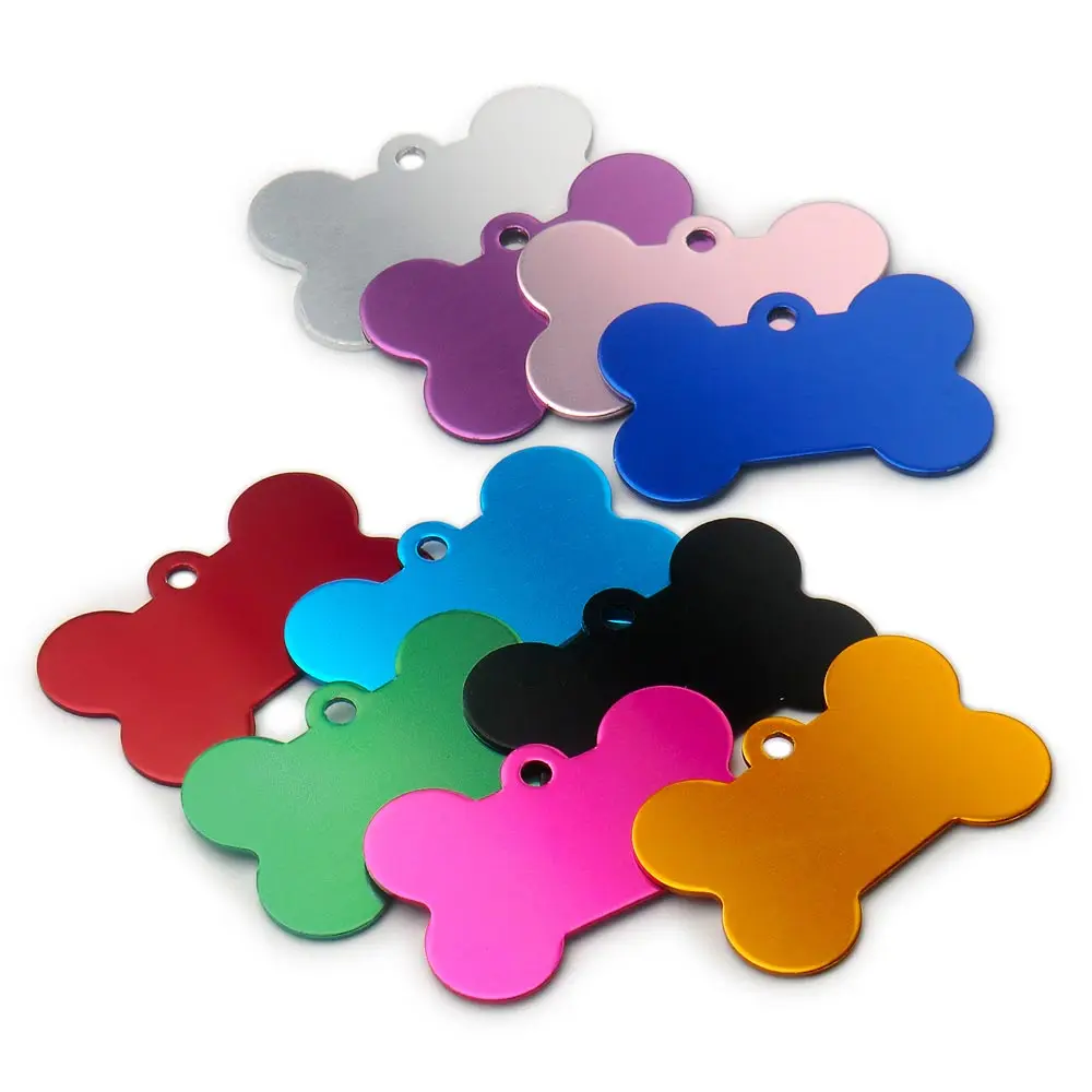 Wholesale 20 pcs Dog ID Tag Pet Bone Tags Nameplate Personalized Dog Puppy Tags Customized Dog Pet Name Phone Address No. Tag