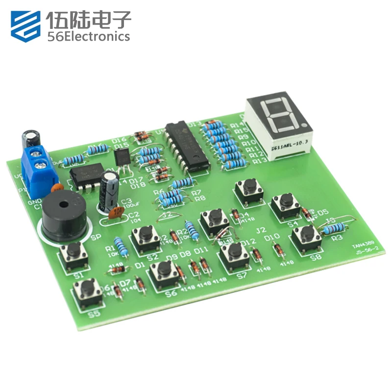 CD4511 Eight-way Digital Grabber Soldering Kit Set for Making Printed Circuit Boards for Skill Competition Practice