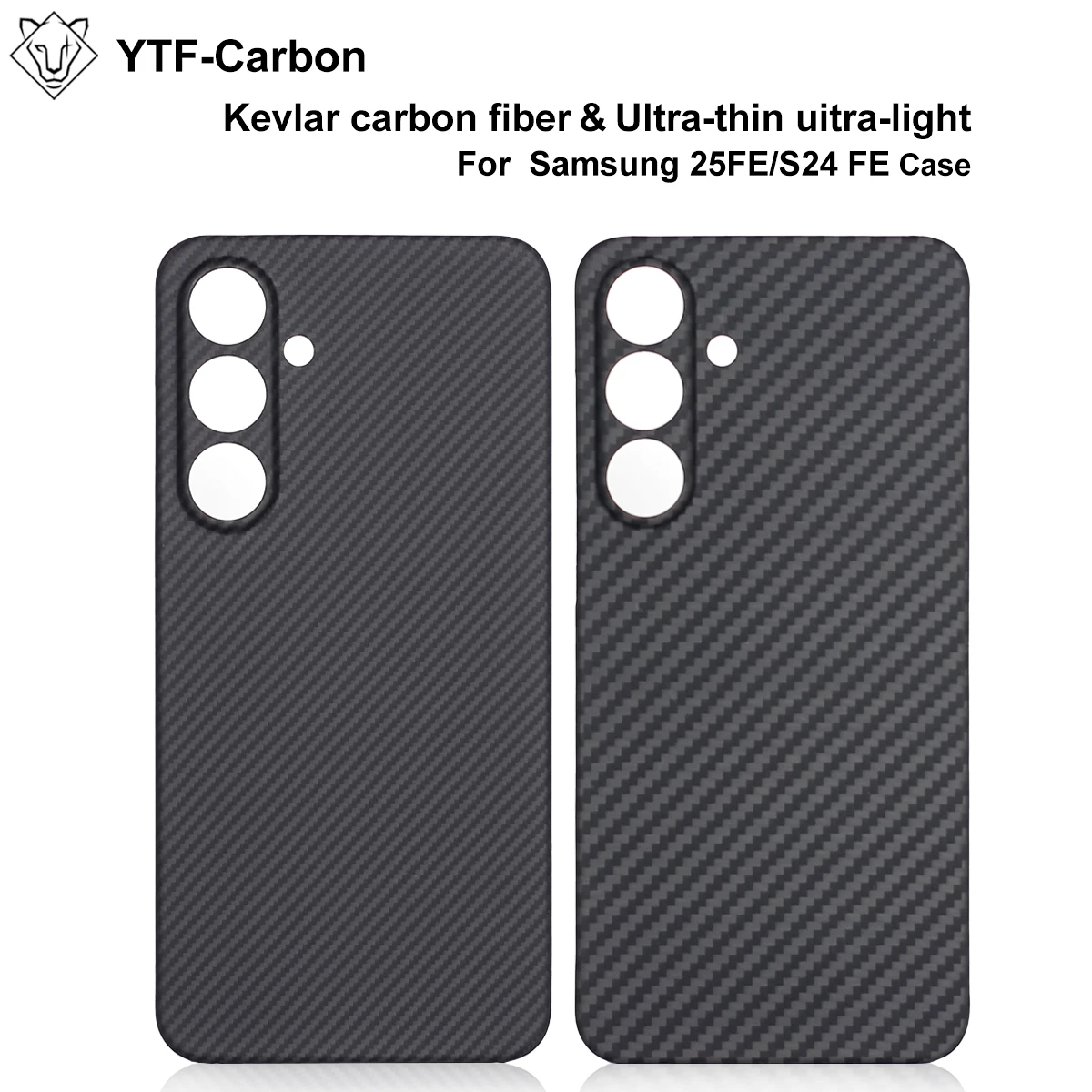 YTF dla Samsung Galaxy S25 FE S25FE S24FE S23FE Ultracienka, wykonana z prawdziwego włókna węglowego i aramidu, odporna na wybuchy, osłona ochronna na telefon komórkowy — zdjęcie produktu 2