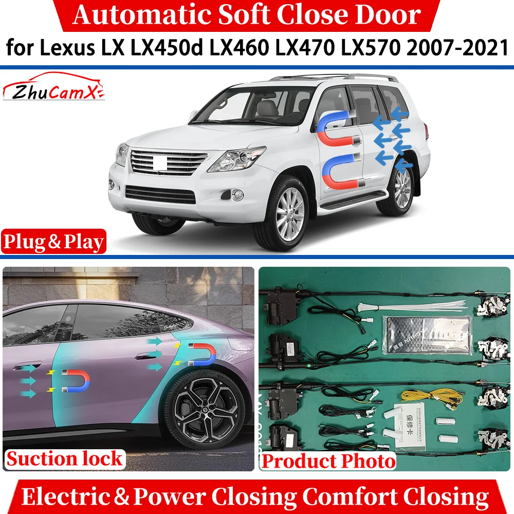 for Lexus LX LX450d LX460 LX470 LX570 2007-2021 Car Automatic Soft Close Door Electric Power Comfort Closing Suction lock System