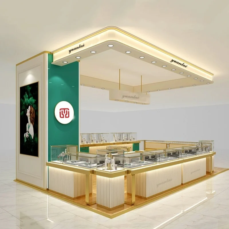 custom.Custom Shopping Mall Jewelry Kiosk Layout Design Retail Showcase Display Stand Jewellery Shop Furniture