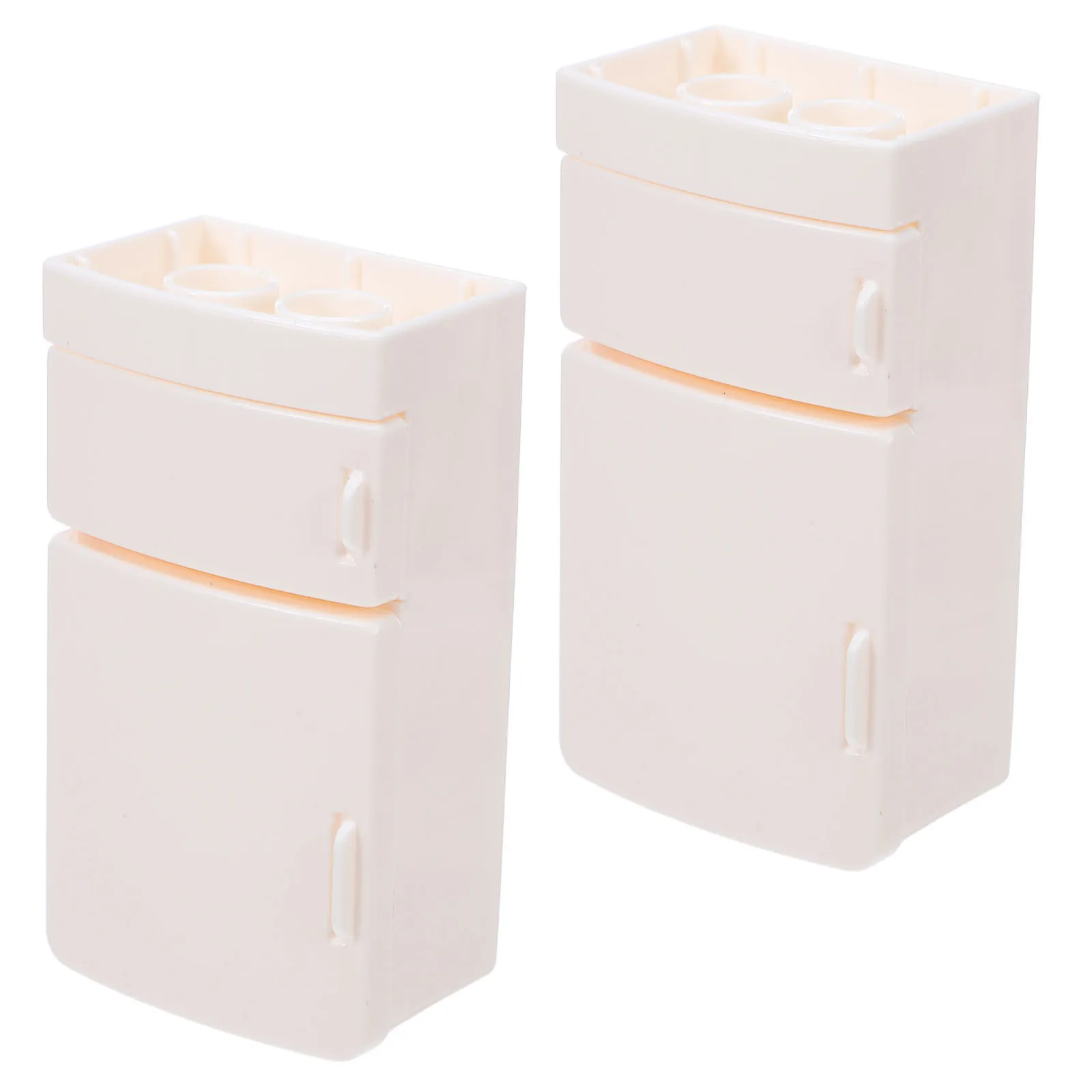 Giocattolo da frigorifero in miniatura da 2 pezzi: frigorifero in plastica di simulazione realistica per l'accessorio di finzione della cucina della casa delle bambole