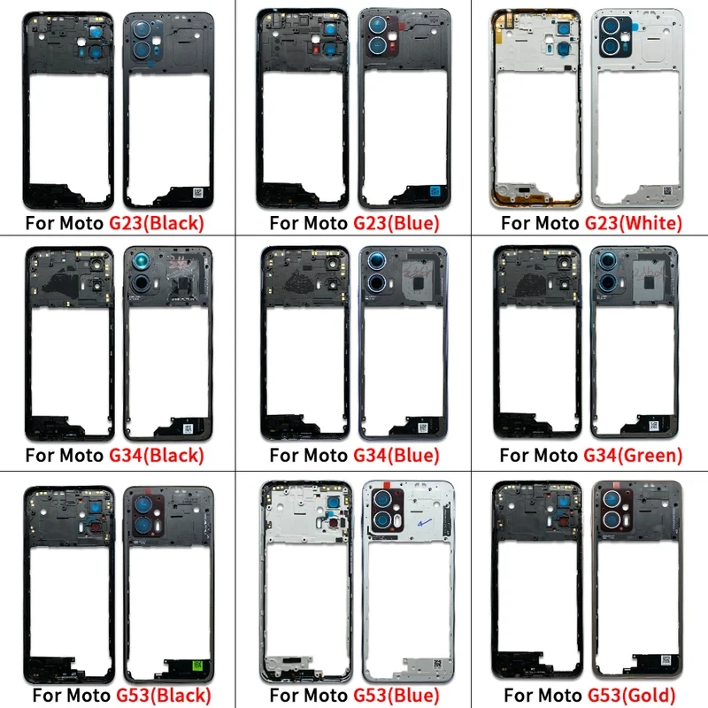 

Middle Frame Housing Panel Rear Case For Moto G04 G23 G34 G53 G54 G62 G72 G73 Replacement Part