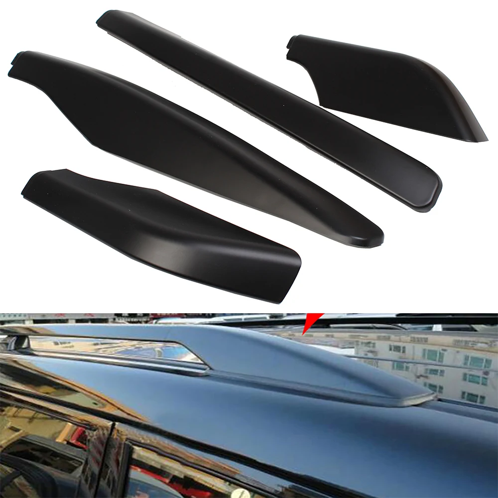 For Mitsubishi Pajero V80 2009-2014 2015 2016 2017 2018 Black ABS Roof Rack Bar Rail End Protection Cover Shell replace 4PCS