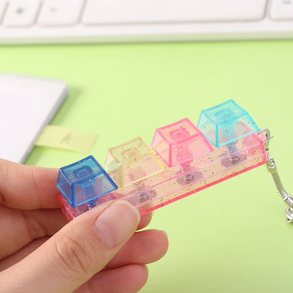 PVC Fingertip Button Keychain Fingertip Button Mechanical Keyboard Mechanical Switch Key Chain Colorful Light Axle Tester