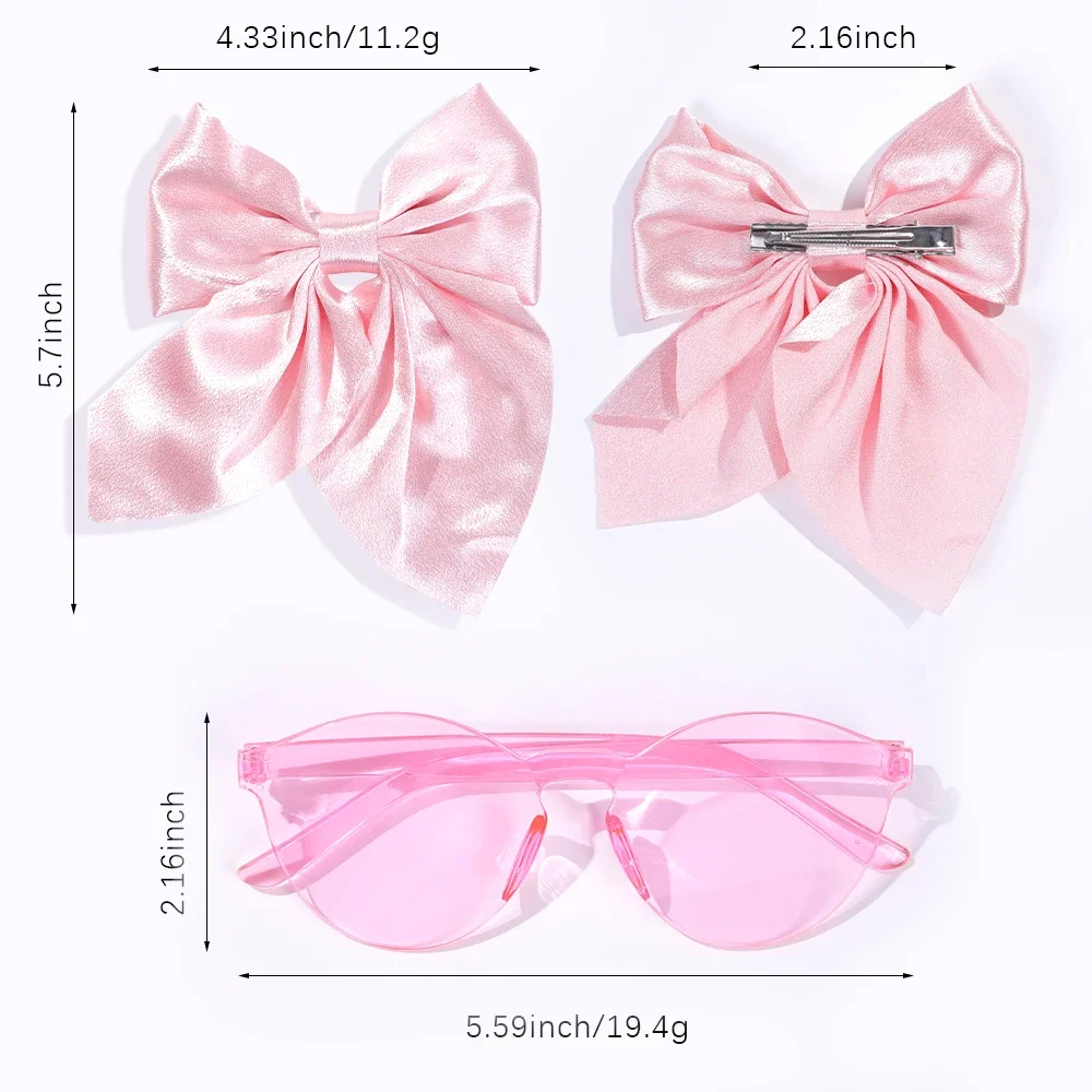 Cartoon Sunglasses Eyewear para mulheres, Cute Bows Hairband, Headband, Casual Kids Glasses, Seaside Hair Accessories, Gift Set, 2pcs