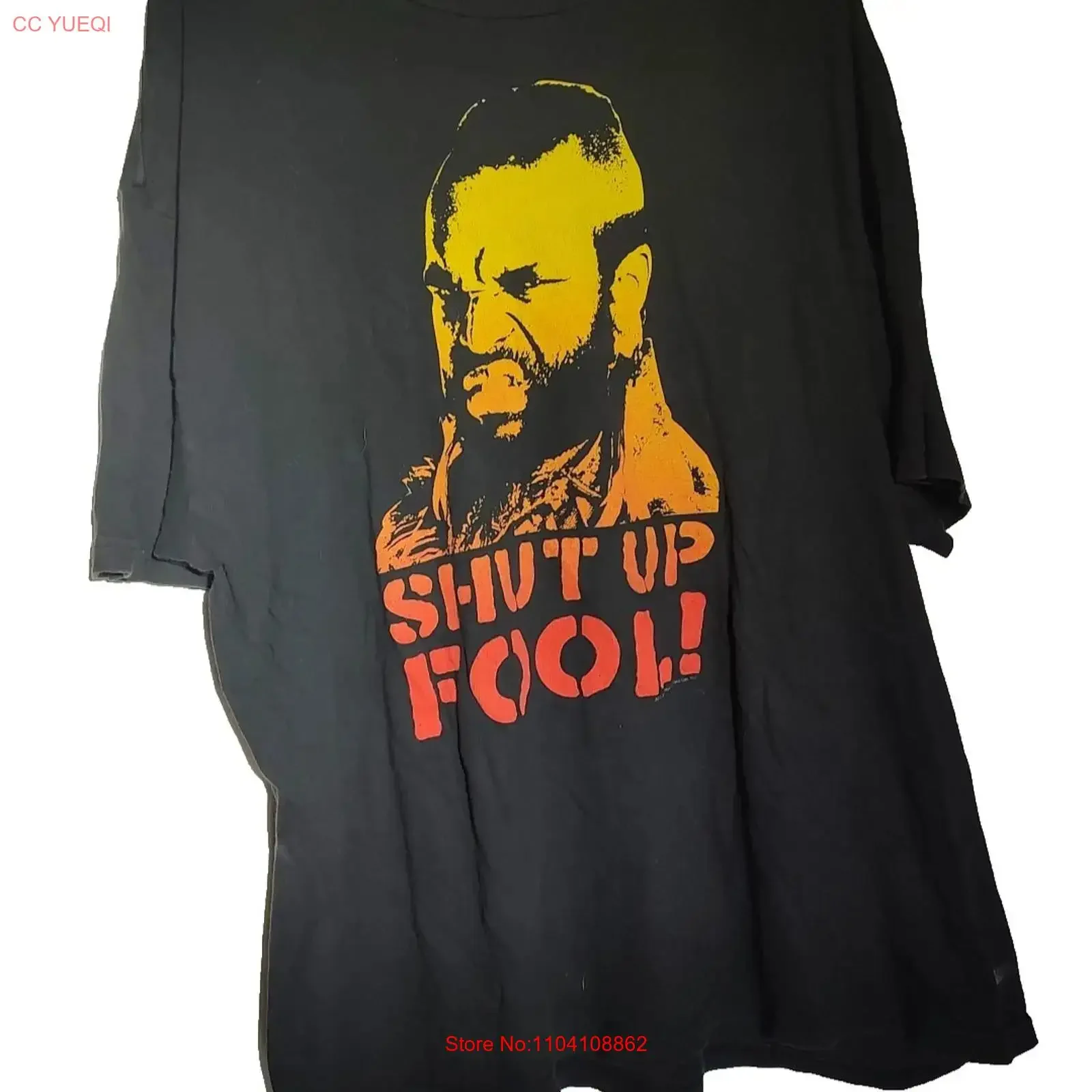 Mr T Shut Up Fool Shirt XXL Black A Team TV Show Retro 80s VTG St vintage Washed Soft streetwear homme graphic
