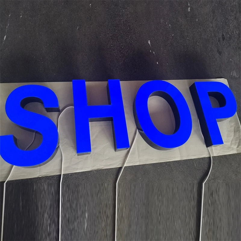 Imagem -03 - Personalizado sem Aro Led Shop Sign Letras Acrílicas 3d Logotipo Publicitário Lados de Alumínio Canal Led Frontlit ao ar Livre