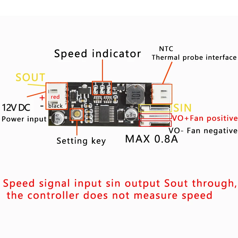 Temperatuur Controller Module Enkele 12V Dc Pwm 2-3 Draad Fan Temperatuurregeling Gouverneur Computer Fan