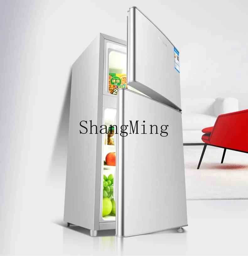 ثلاجة منزلية صغيرة بباب مزدوج من ZYY، فريزر صغير مبرد ومجمد موفر للطاقة ببابين