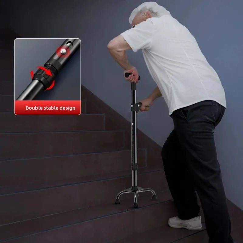 

‌Rehabilitation Underarm Crutches with Cushioned Pads 4Leg Adjustable Aluminum Crutches Reinforced Lock Steady Walk Support